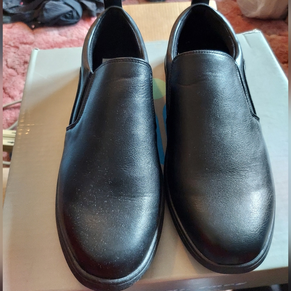 Black Slip-On Loafers with Polished Finish